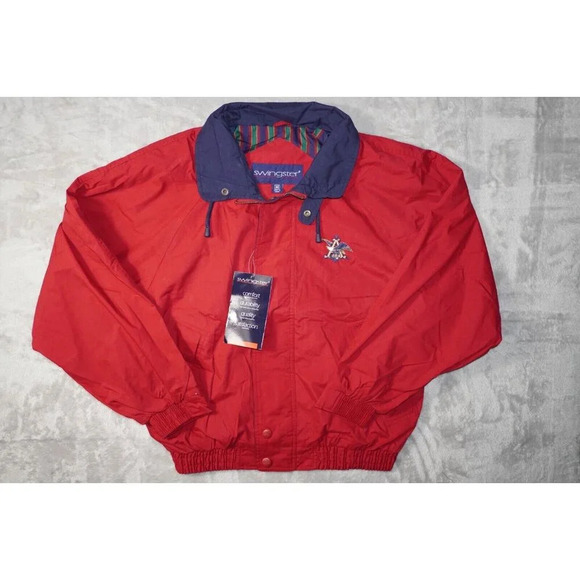 VTG Anheuser Busch Coachs Jacket Mens Red Medium Made in USA Beer Eagle Logo - Picture 3 of 13